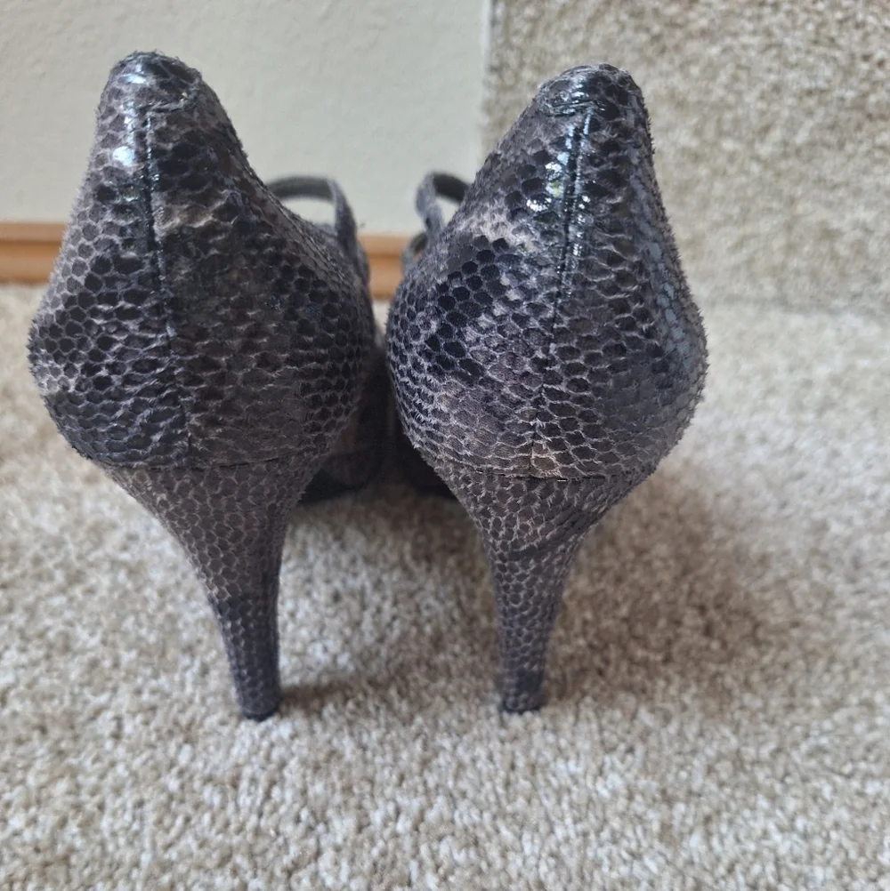NINE WEST Mary Jane Snake Print Platform Heels Womens Size 6M